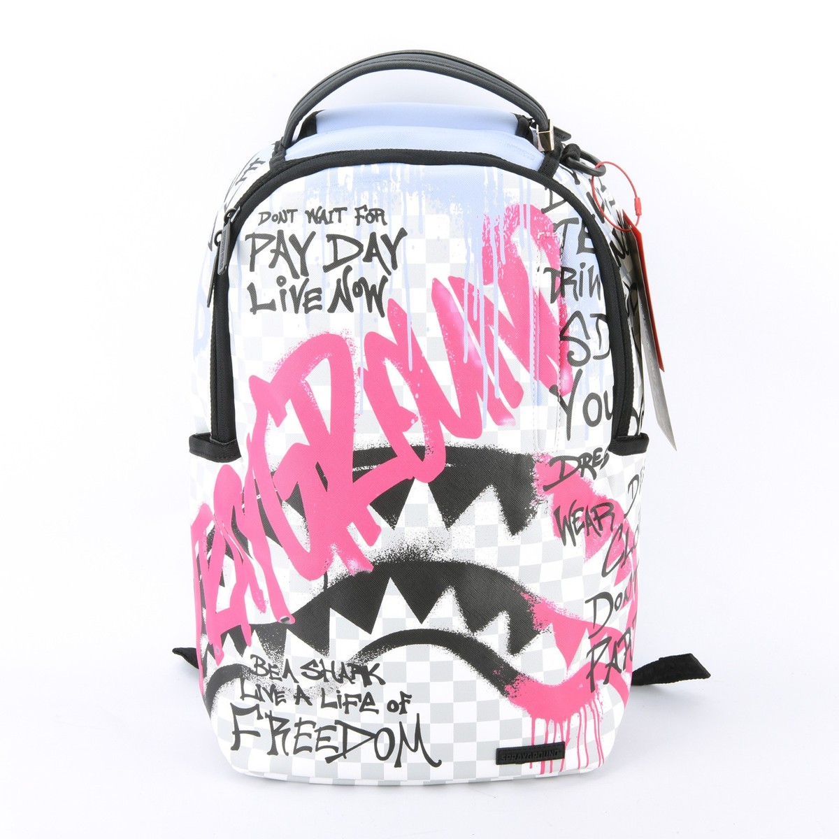 Sprayground Shark Poetry Dlxsv Leather Backpack Zippered Unisex