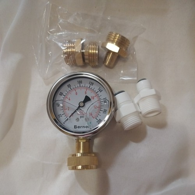 #ad #ad Bernoi Liquid Filled Water Pressure Gauge Kit 0 200 PSI 3 4 Hose Thread GHT $25.00