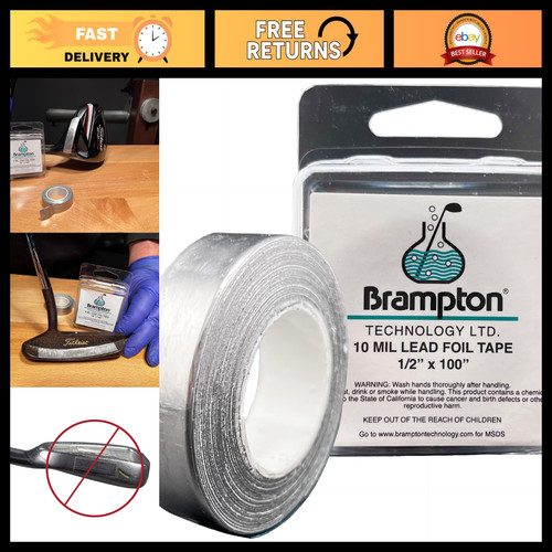 10 Mil Golf Lead Tape 1/2" x 100" - Easy to Cut, Weatherproof, Adjust Swing Weig