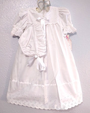 VINTAGE Alexis Baptism Christening Gown White Eyelet 3 Months Long w/ Bonnet