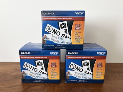 3x GENUINE Brother DK-2243 Continuous Paper Label Tape 4  x 100' for QL Printers
