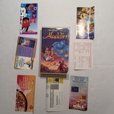 Aladdin Black Diamond VHS Walt Disney Classic raro COMPLETO con carta promo/reg