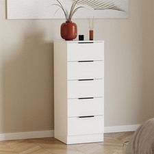 Modern Bedroom 5 Drawer Narrow Chest Cabinet Storage Furniture Hallway Unit