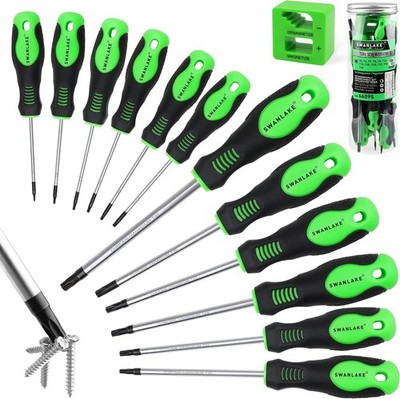 13-tlg. Magnet Torx Schraubendreher Set, T5 - T40, Cr-V Stahl | TPR Cushion Grip