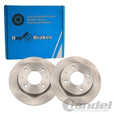 2x RAP BRAKES BREMSSCHEIBEN 250mm VOLL HINTEN passend für MITSUBISHI COLT SMART 