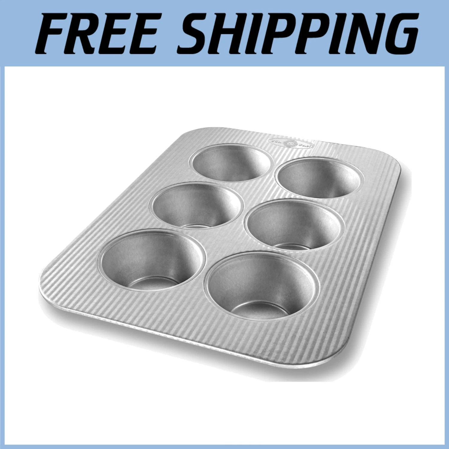 Nonstick Jumbo Muffin Pan, 6-Well, Aluminized Steel