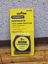 Vintage Stanley Powerlock 1/2" Power Return Rule Tape Measure Metric 3m NEW