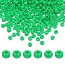 1000Pcs Bright Green Pony Beads 6x9mm Acrylic Bulk Plastic Barrel Bead
