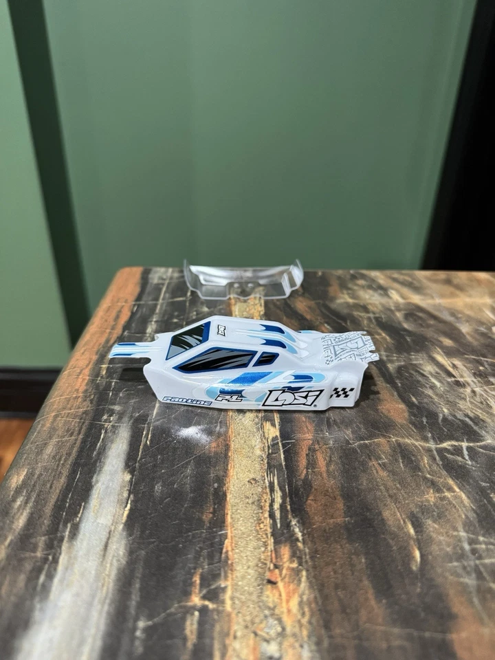 Losi Micro-B Body & Wing Blue White 1/24 TLR New Take Off Micro Decals Custom - Image 3 of 4