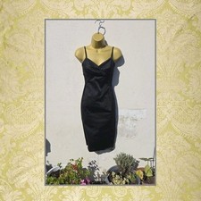 Fab Karen Millen Size 8 Little Black Satin Cocktail Evening Occasion Party Dress