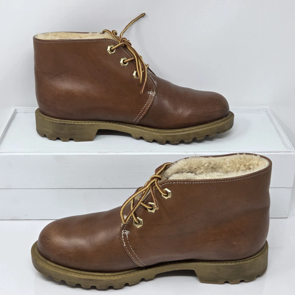 De Colección Timberland Mujer 6.5 EE. UU. Cuero Marrón Botines Sherpa Resistente al Aceite Foto 2 de 4