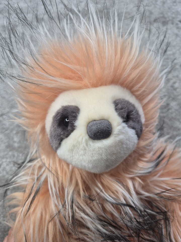 Aurora World Sloth Plush Long Hair Light Orange Black 14