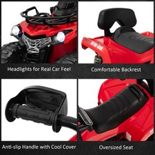 Wheeler 12V Electric Powered Quad VehiclRed Kids Ride On ATV 4