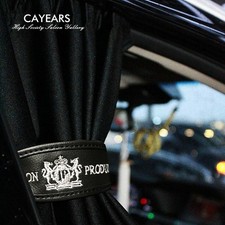 Jdm Jp Car Curtains Leather White Stitchwork Straps Vip Window Shade Valance 50s