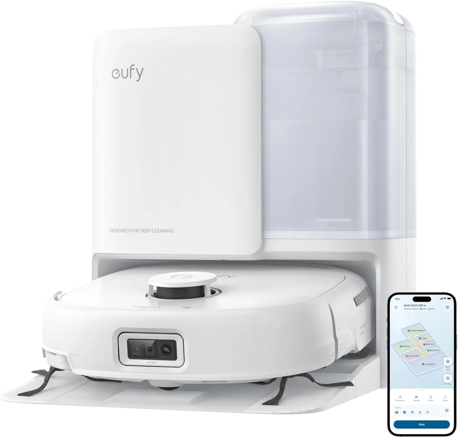 eufy E25 Omni Robot Vacuum Cleaner with Mop, 20,000 Pa Suction, Auto Station