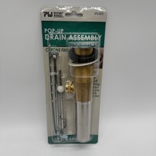 Chrome Finish Decorative Push Button Sink Drain Assembly Plumb Works New 