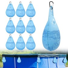 10 Pack Pool Cover Weights with Hooks, PVC Standard, Blue