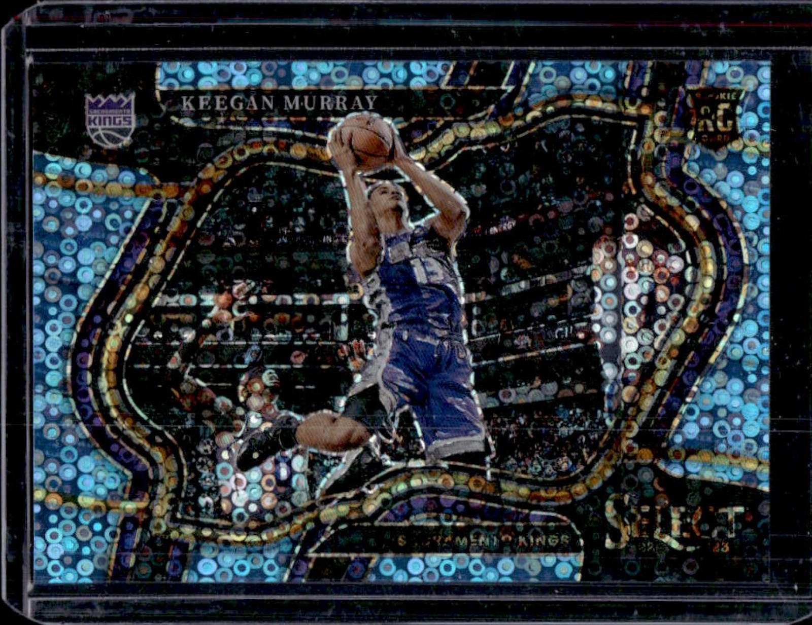 2022-23 Select Keegan Murray Light Blue Disco Prizms RC Courtside #38/99 Kings