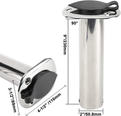 Amazon Metal Fishing Rod Holder 4X Stainless Steel Fishing Rod Holder 90  Degree Flush Mount For