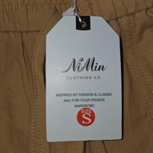 NiMin Amazon Capsule Cargo Wide Leg Pants Women S Beige Elastic Twill Trendy - Picture 4 of 11
