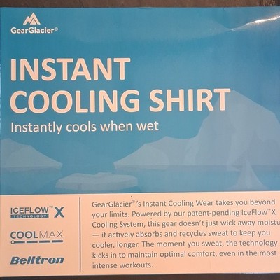 GearGlacier COOLMAX Cooling Shirt Mens L Crew Neck Short Sleeve Black