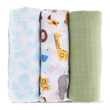 Parent's Choice Muslin Extra Large Swaddle, Jungle, Green, Yellow,  Blue