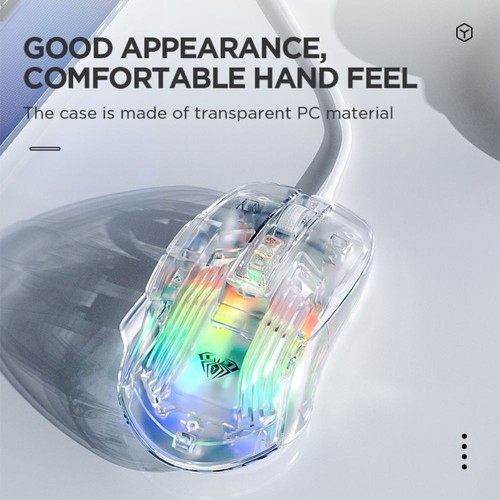 Aula S80 Wired Gaming Mouse up to 7200 DPI, RGB Computer PC Mouse, Transparent - Picture 4 of 8