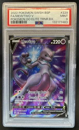 2022Pokemon SWSH Black Star Promos Mewtwo V Full Art #SWSH229 PSA 9