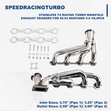 Stainless T4 Racing Turbo Manifold Exhaust Headers For 82-93 Mustang 5.0 V84pcs