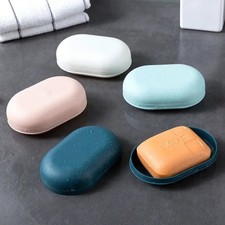 Travel Holder With Lid Soap Box Soap Case Dish Holder Bathroom Container UK