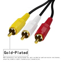6ft 3-RCA Red White Yellow Composite Stereo Audio Video AV Cable Cord VCR DVD
