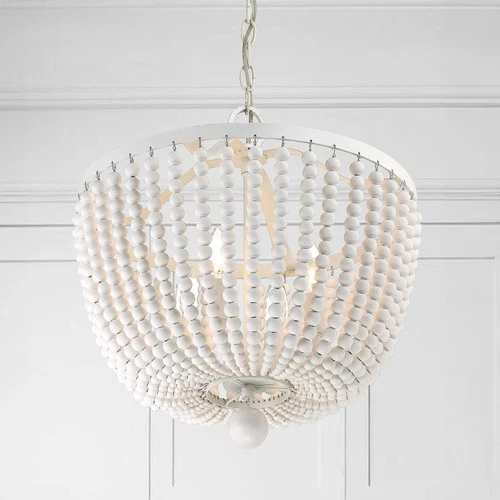 Crystorama Rylee 16 1/2" Wide 4-Light Matte White Beaded Chandelier - Picture 1 of 7