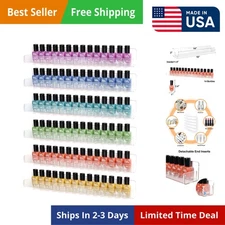 Metal Nail Polish Display Wall Mountable 6 Tier Organizer Rack Nail Salons White