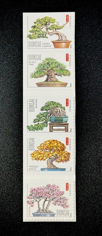2012 USPS Bonsai Trees Forever Stamps Strip of 5 Mint Scott 4618-4622