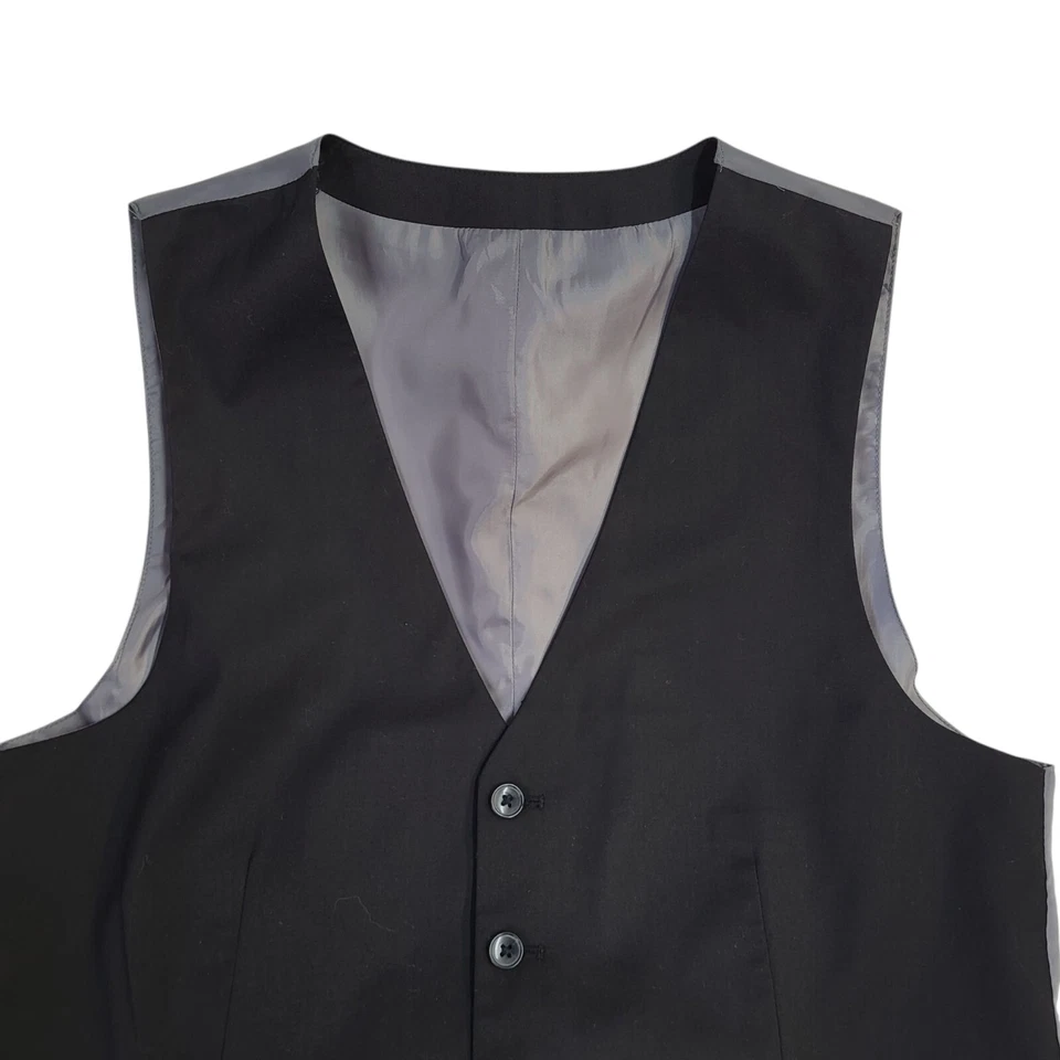 Good Souls Black Solid Pattern Formal Waistcoat Men's M 38" - Image 2 of 4