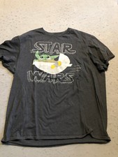 Star Wars Men's Extra Large Shirt Gray Short Sleeve Graphic Baby Yoda Tee