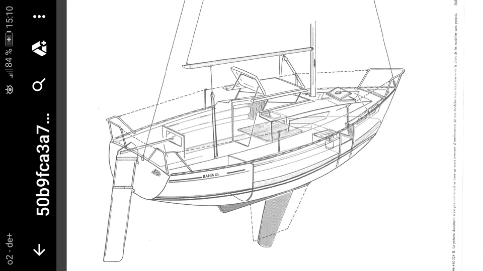 Kleinkreuzer, Jeanneau Bahia L 6,93 m x B 2,42m, Bj. 1988 mit Straßentrailer - Bild 4 von 4