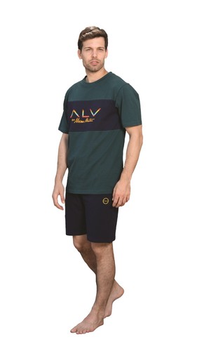 ALV BY ALVIERO MARTINI HERREN SOMMERANZUG AUS FRENCH TERRY KURZARM - Bild 6 von 14
