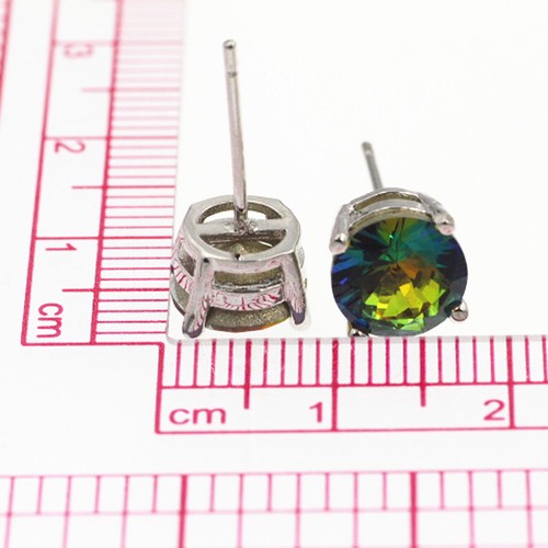 18K Rose Gold Filled / 925 Silve Fashion Jewelry Four claws Crystal Stud Earring - Picture 6 of 8