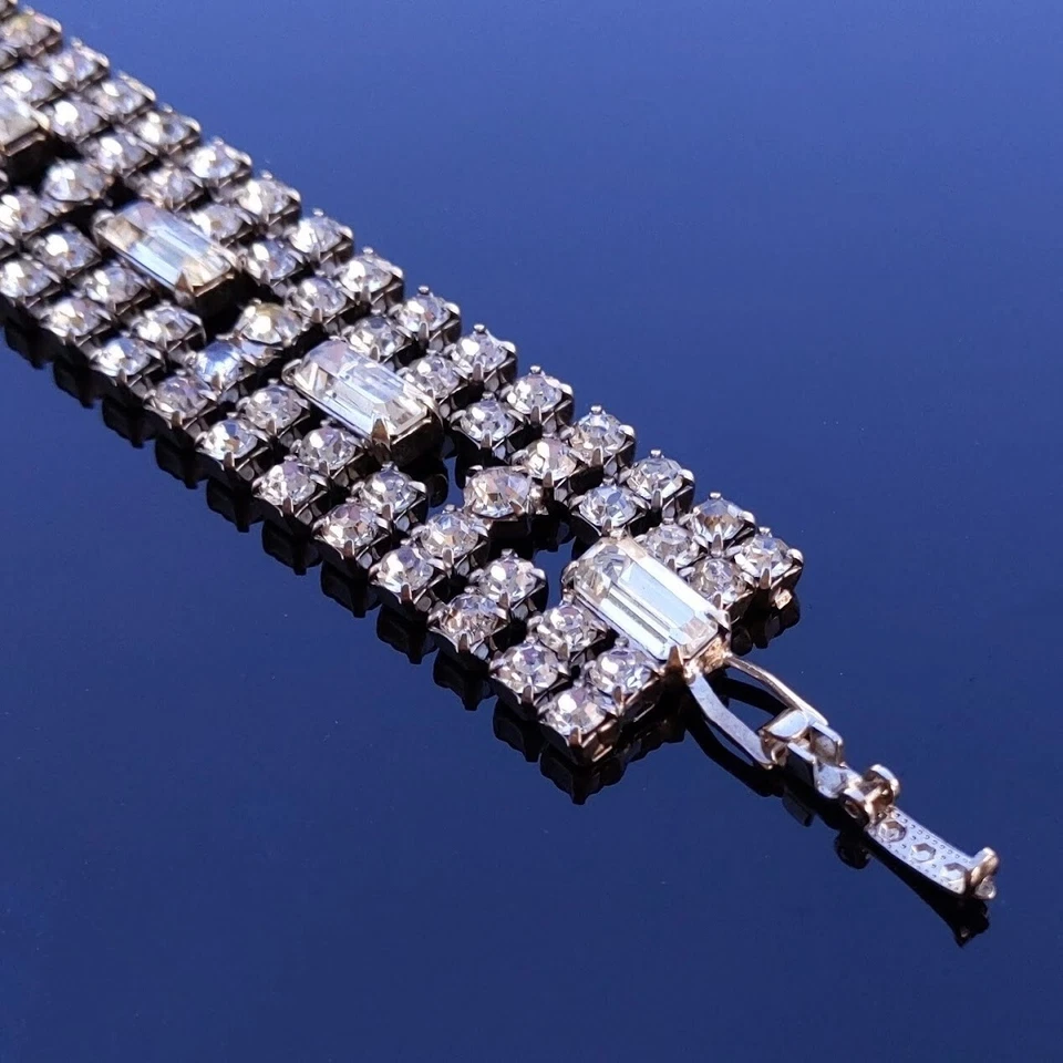 Винтажный со стразами четыре нити теннис взлетно-посадочная полоса браслет огонь продажи был $125 - Изображение 4 из 4