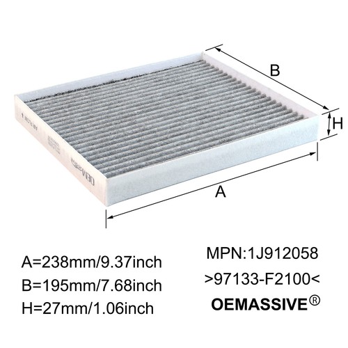 Activated Carbon Cabin Air Filter For Hyundai Ioniq Kia Niro 2017 2018-22 1.6L - Picture 4 of 7
