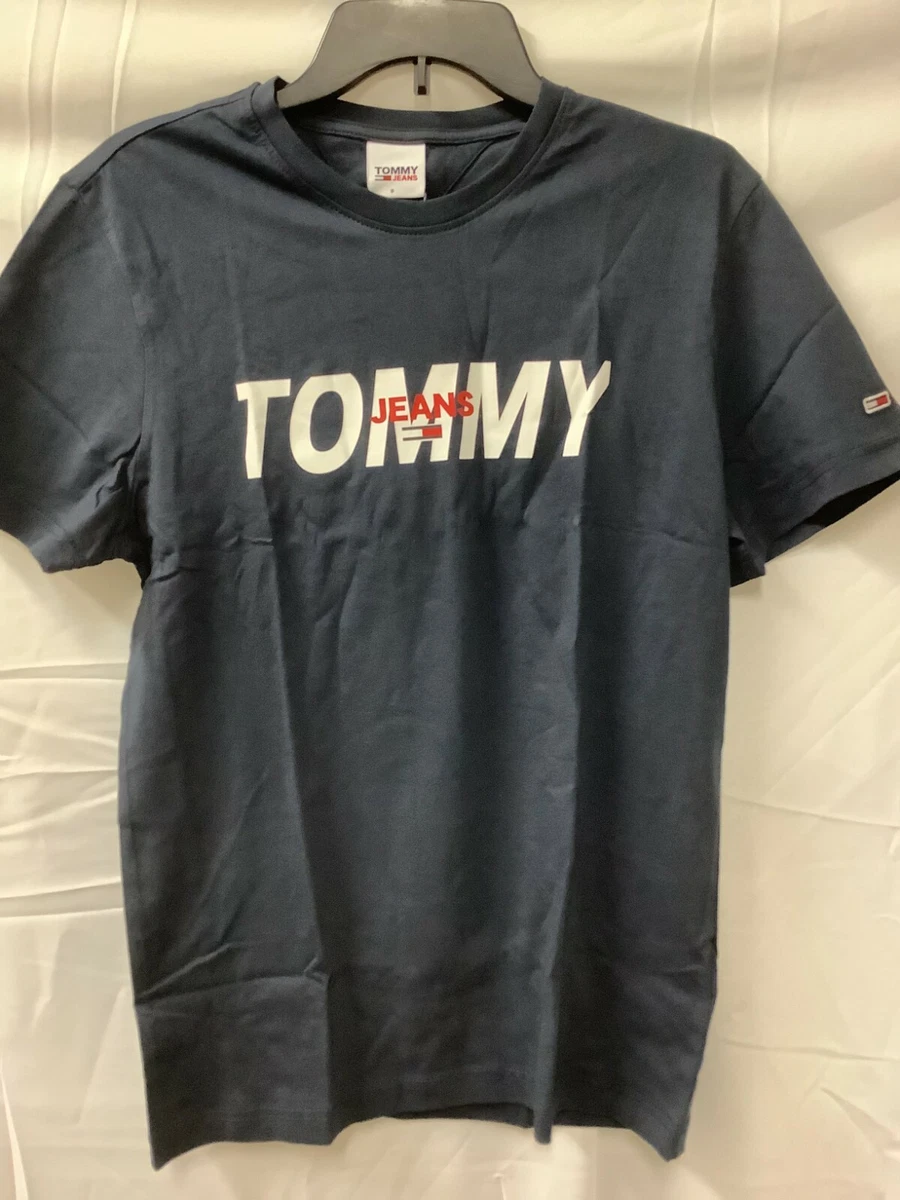 Tommy Hilfiger Jeans T Shirt Mens Size Small Twilight Navy Blue Layered  Graphic | eBay