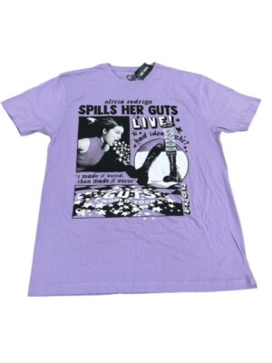 Olivia Rodrigo Spills Her Guts t-Shirt XL Extra Large Hot Topic Purple Collage