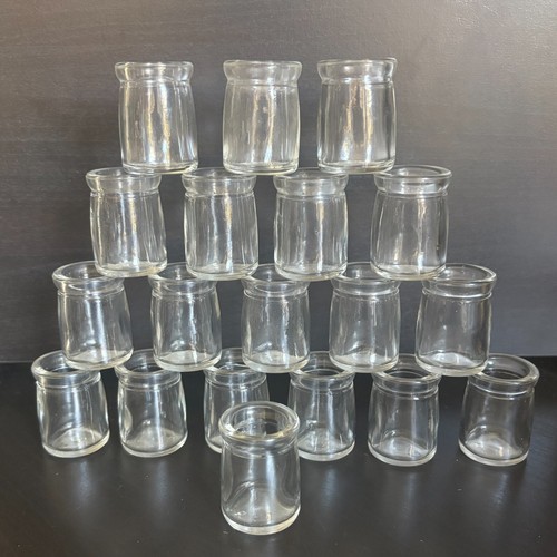 Clear Glass Creamer Bottles 1oz Restaurant Individuals Vintage Set of 19