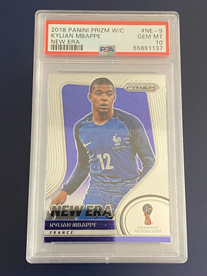 2018 PANINI PRIZM Kylian Mbappe #NE-9 World Cup New Era France PSA 