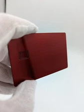 🇺🇸 Heavy Metal Stainless Steel Credit Card Blank w/ Chip Slot Mag Strip Red