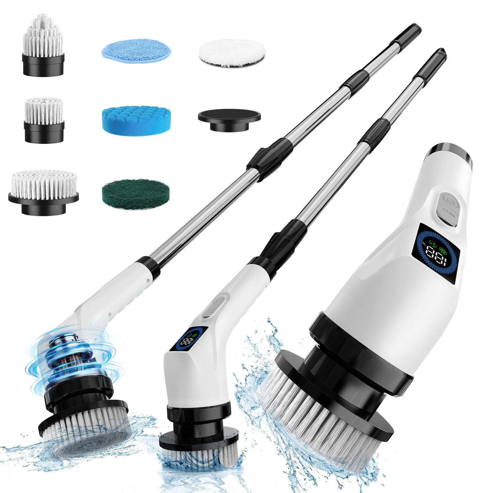 Electric Spin Scrubber Cleaning Brush Coldless Power Shower Cleaning Brush With