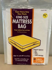 Super Heavy Duty Clear Plastic King Size Mattress Bag - new in original package