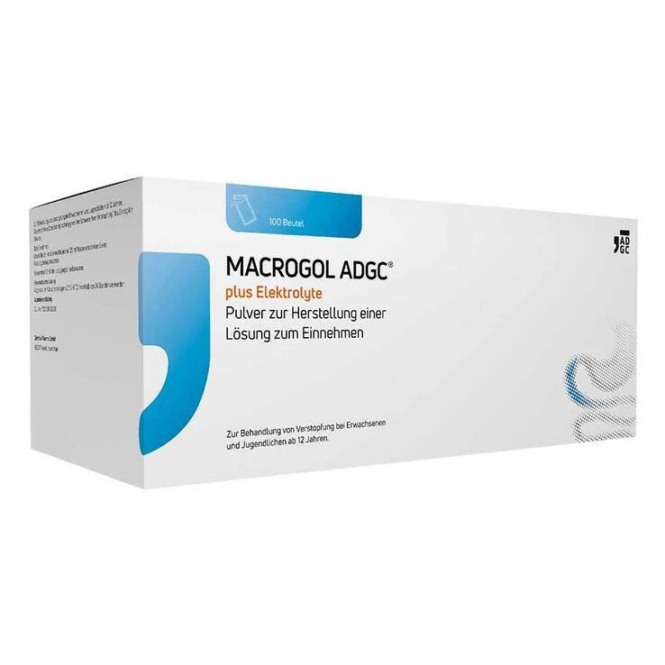 Macrogol ADGC® plus Elektrolyte Pulver zur H.e.L.zum Einnehmen · 100 St · PZN 1