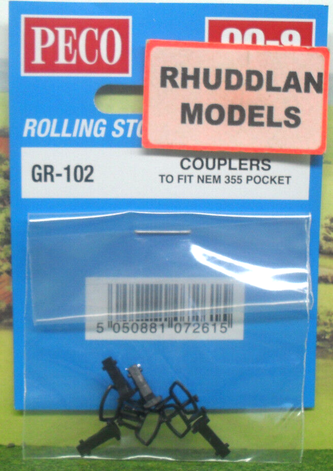 PECO ACCESSORIES NARROW GAUGE OO9 GAUGE x4 GR102 COUPLERS (NEM 355